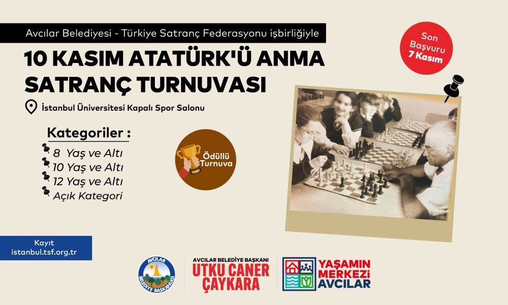 10 Kasım Atatürk'ü Anma Satranç Turnuvası